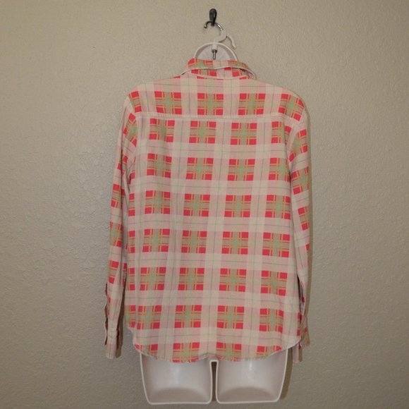 NWT $296 The Great Scouting Plaid Button Down Long Sleeve Blouse - Picture 7 of 9